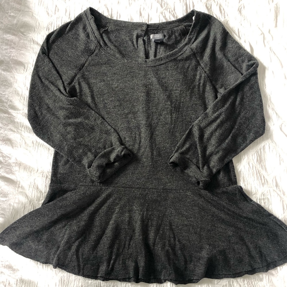 Aerie Gray Top - 3/4 Sleeves